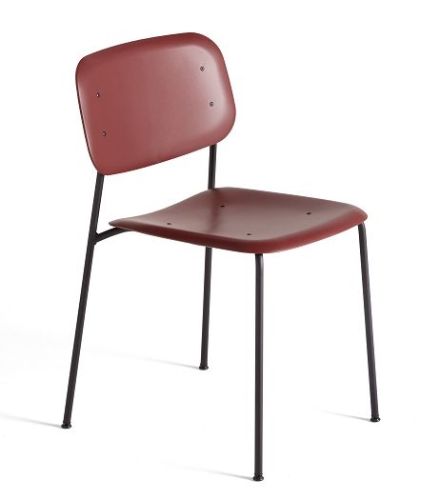 HAY Soft Edge P10 Spisebordsstol  - Black Powder Coated Steel / Fall Red