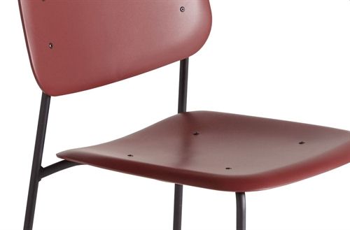 HAY Soft Edge P10 Spisebordsstol  - Black Powder Coated Steel / Fall Red