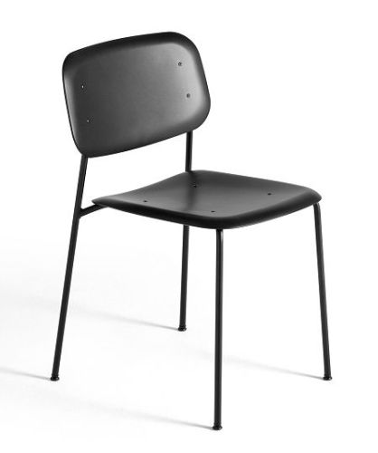 HAY Soft Edge 45 Spisebordsstol  - Black Powder Coated Steel / Black