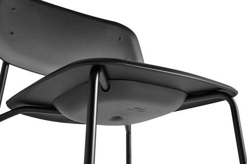 HAY Soft Edge 45 Spisebordsstol  - Black Powder Coated Steel / Black