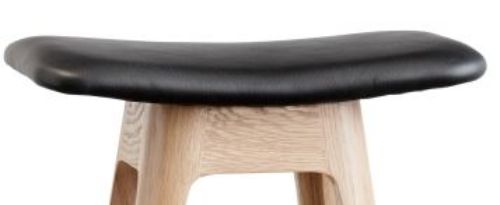 Andersen Furniture HC1 barstol SH: 67 cm - Sort Læder/Eg Hvidpigmenteret