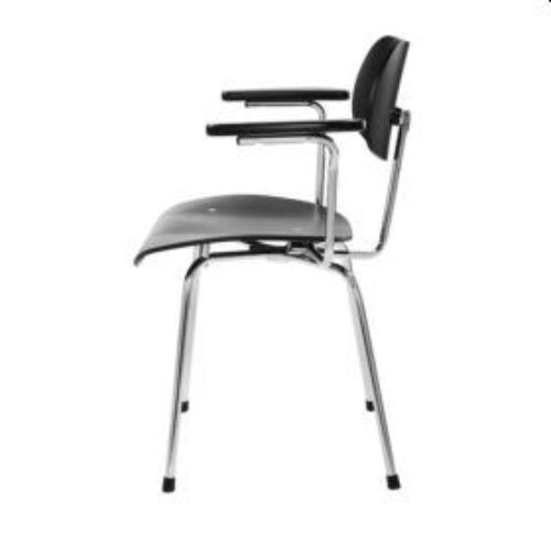 Please Wait To Be Seated SE68 spisestol m. Armlæn SH: 46 cm - Sort Bejdset/Krom Stel