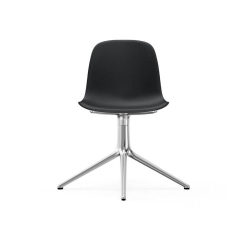 Normann Copenhagen Form Drejestol SH: 44cm - Sort/Aluminium