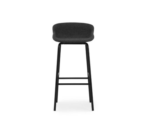 Normann Copenhagen Hyg Barstol Polstret SH: 75 cm - Temple Sort/Sort Stål