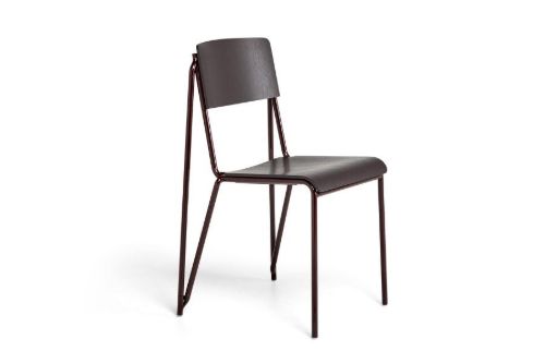 HAY Petit Standard Spisebordsstol SH: 47 cm - Dark Bordeaux Powder Coated Steel/Dark Bordeux Stained