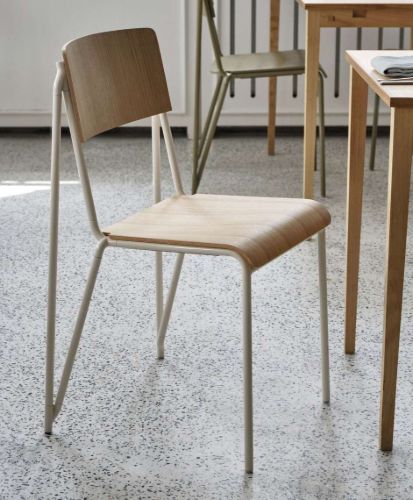 HAY Petit Standard Spisebordsstol SH: 47 cm - Pearl Powder Coated Steel/Matt Lacqured