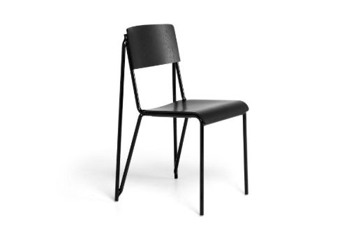 HAY Petit Standard Spisebordsstol SH: 47 cm - Black Powder Coated Steel/Black Stained