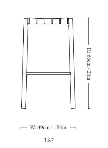 &Tradition TK7 Betty Chair Barstol H: 66 cm - Oak w. Natural Linen
