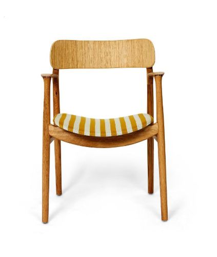 Bent Hansen Asger Stol M. Polstring H: 80 cm - Eg,Olieret / 22-100/110 Yellow