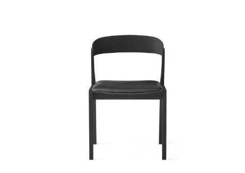 Skovby SM825 Spisebordsstol H: 77 cm - Sortlakeret Eg/Sort Læder
