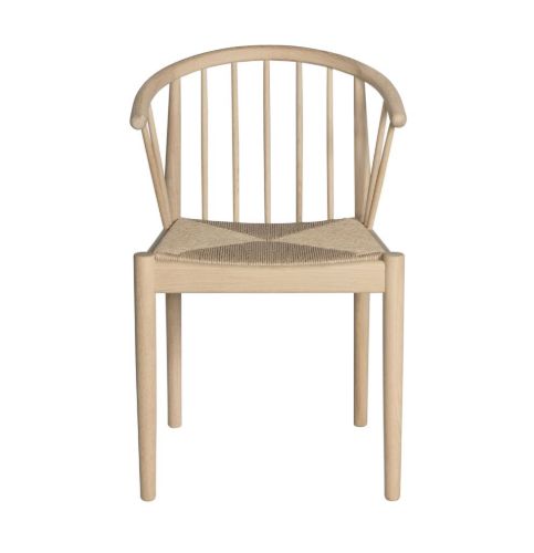 Haslev Lindeberg Spisebordstol SH: 45 cm - Natur Flet/Hvidolieret Eg