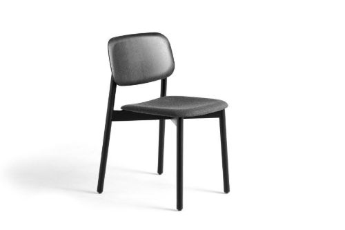 HAY Soft Edge 60 Spisebordsstol Polstret SH: 47,5 cm - Black Lacquered Oak/Soft Black Lacquered Oak/Remix 173