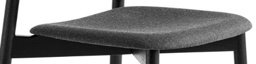 HAY Soft Edge 60 Spisebordsstol Polstret SH: 47,5 cm - Black Lacquered Oak/Soft Black Lacquered Oak/Remix 173