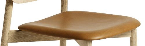 HAY Soft Edge 60 Spisebordsstol Polstret SH: 47,5 cm - Lacquered Oak/Lacquered Oak/Sense Cognac