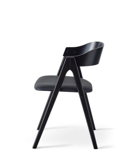 Findahl by Hammel METTE Spisebordsstol SH: 45 cm - Sortlakeret Eg/Sort Sydney Læder