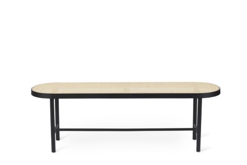 Warm Nordic Be My Guest Bænk L: 140 cm - Black Noir/French Cane