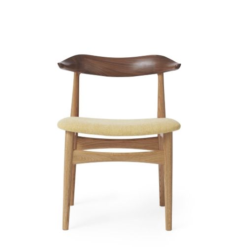 Warm Nordic Cow Horn Spisebordsstol SH: 46 cm - Walnut/Oak/Vanilla