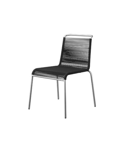 FDB Møbler M20 Teglgård Snorestol 87x54x65 cm - Rustfrit Stål/Sort