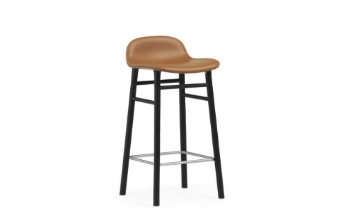 Normann Copenhagen Form Barstol SH: 65cm - Brandy Læder/Sort Eg