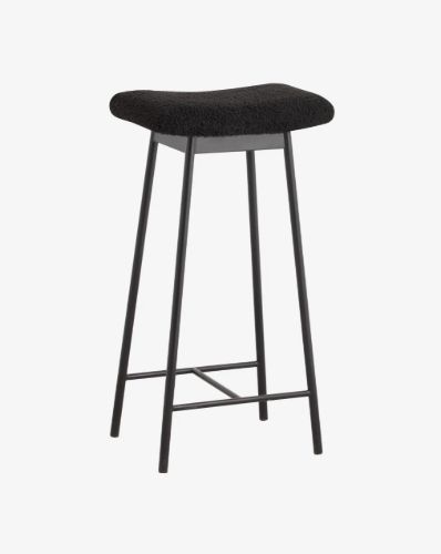 Nordal ZALA Barstol m. Imiteret Lammeskind SH: 72 cm - Sort