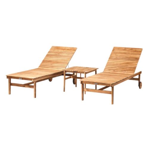 FDB Møbler Sammen Solvognssæt M8+M19 - Massiv Teak/Olieret Natur