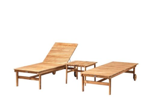 FDB Møbler Sammen Solvognssæt M8+M19 - Massiv Teak/Olieret Natur