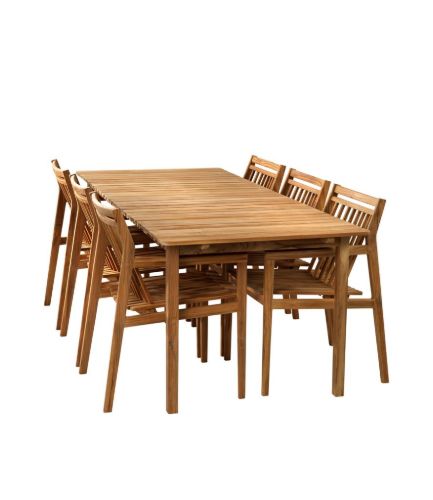 FDB Møbler Sammen Havemøbelsæt M2 Bord + 6 stk. M1 Stole - Teak 