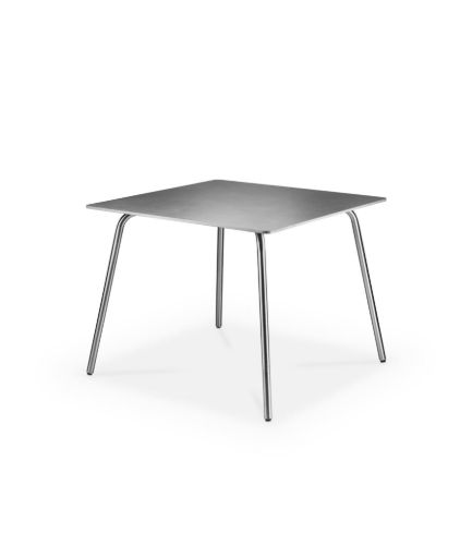 FDB Møbler M21 Teglgård Havebord 90x90 cm - Rustfrit Stål/Sten