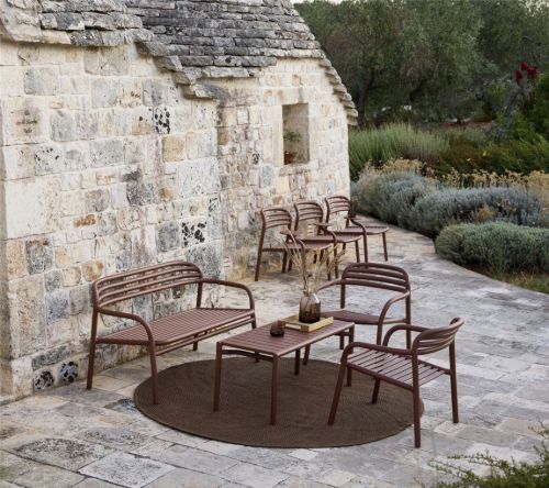 Cane-line Outdoor Bliss Sofa - Aluminium/Desert Red