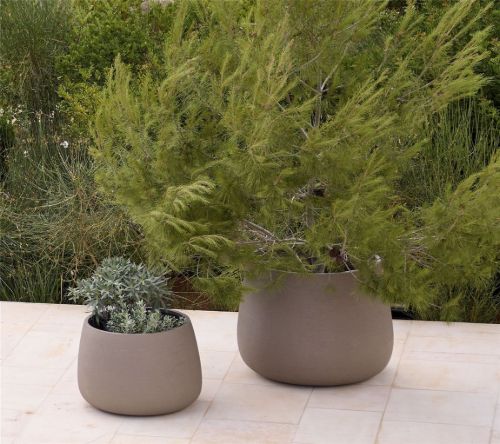 Cane-line Outdoor Soil Plantekrukke Rund Medium - Glasfiber/Taupe