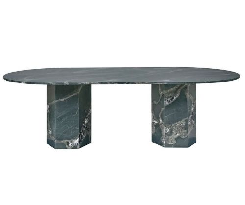 GUBI Epic Outdoor Dining Table L: 240 cm - Kvartsit/Botanisk Grøn
