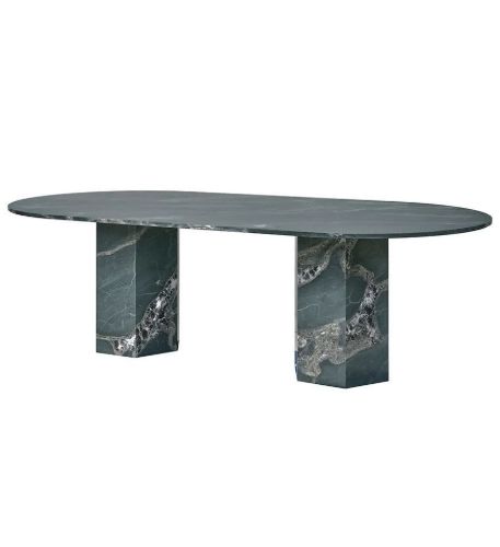 GUBI Epic Outdoor Dining Table L: 240 cm - Kvartsit/Botanisk Grøn