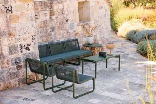 Cane-line Outdoor Bliss Sofabord/Bænk - Aluminium/Dark Green