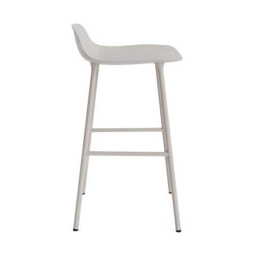 Normann Copenhagen Form Barstol 65 cm. - Pulverlakeret Stål/Lysegrå