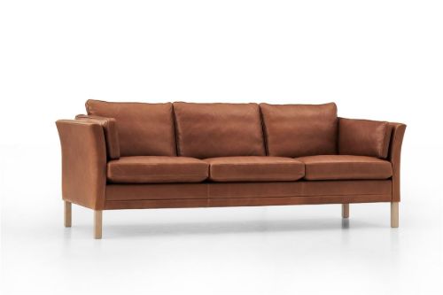 Mogens Hansen MH 2225 2 Pers Sofa L: 154 cm - Cognac Premium Læder / Lakeret Bøg