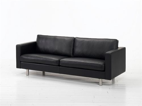 Mogens Hansen MH321 3 Pers Sofa L: 218 cm - Premium Læder / Sort