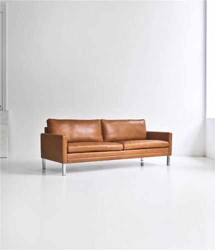 Mogens Hansen MH 376 3 Pers Sofa L: 210 cm - Preston Læder / Cognac