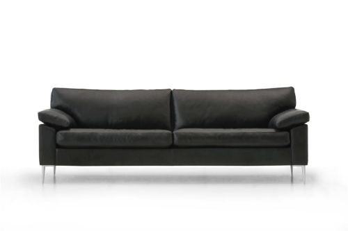 Mogens Hansen MH2163 2 Pers Sofa L: 160 cm - Sort Premium Læder / Rustfrit Stål