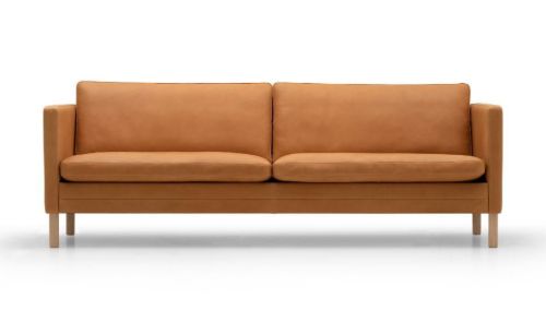 Mogens Hansen MH2614 3 pers. sofa L: 210 cm - Frej 05 natur Læder/Olieret Egetræ