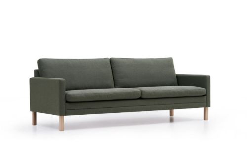 Mogens Hansen MH376 3 Pers Sofa L: 210 cm - Fiord 0961/Valnød