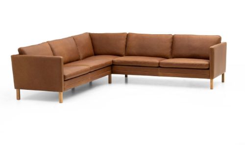 Mogens Hansen MH2614 Double Hjørnesofa 255x255 cm - Frej 15 Læder/Olieret Egetræ