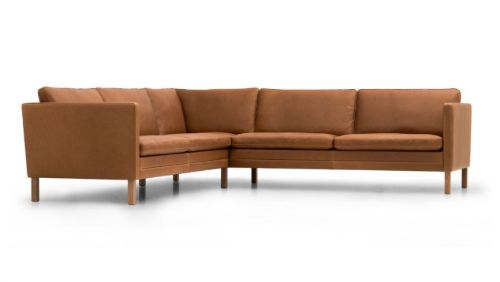 Mogens Hansen MH2614 Double Hjørnesofa 255x255 cm - Frej 15 Læder/Olieret Egetræ