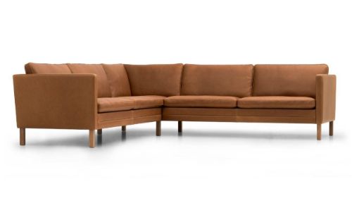 Mogens Hansen MH2614 6 Pers. Hjørnesofa 221x285 cm - Frej 15 Læder/Olieret Egetræ