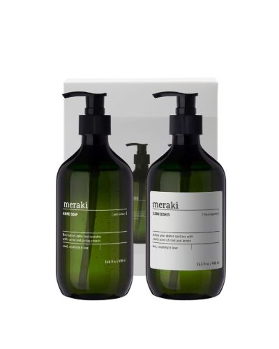 Meraki Gaveæske Kitchen Essentials Håndsæbe og Opvaskemiddel 490 ml - Hvid 