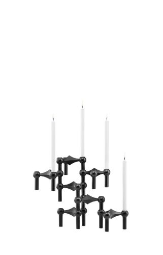 STOFF Nagel Candle Holder H: 6,5 cm - Black