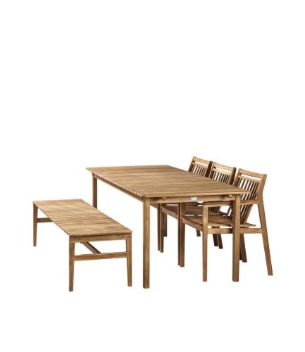 FDB Møbler Sammen Havesæt M1+M2+M10 - Massiv Teak/Olieret Natur
