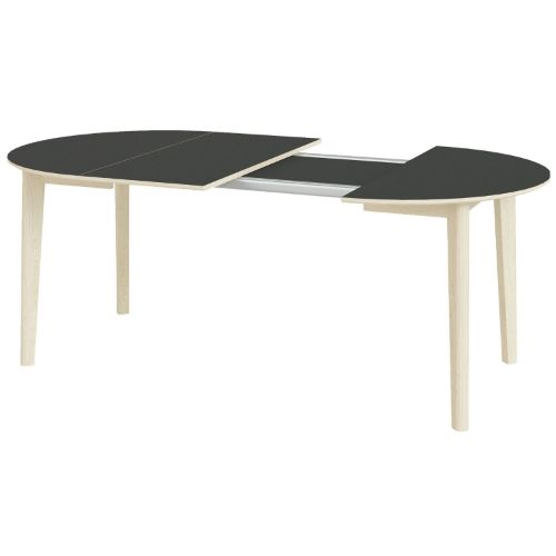 Skovby SM120 Spisebord Ø: 102 cm - Hvidolieret Eg/Sort Nanolaminat