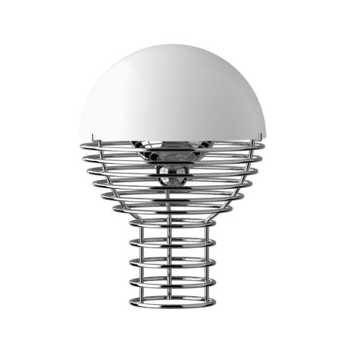 Verpan Wire Portable Lamp H: 25 cm - Aluminium/Hvid 