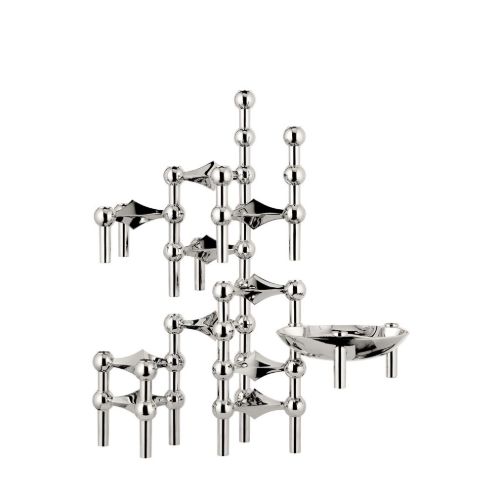 STOFF Nagel Candle Holder H: 6,5 cm - Chrome