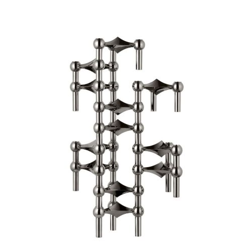 STOFF Nagel Candle Holder H: 6,9 cm - Black Chrome